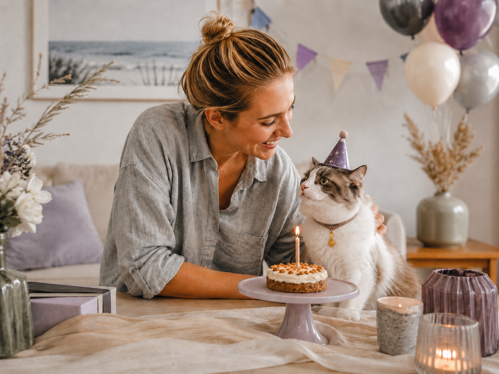 A meaningful everyday moment with a cat