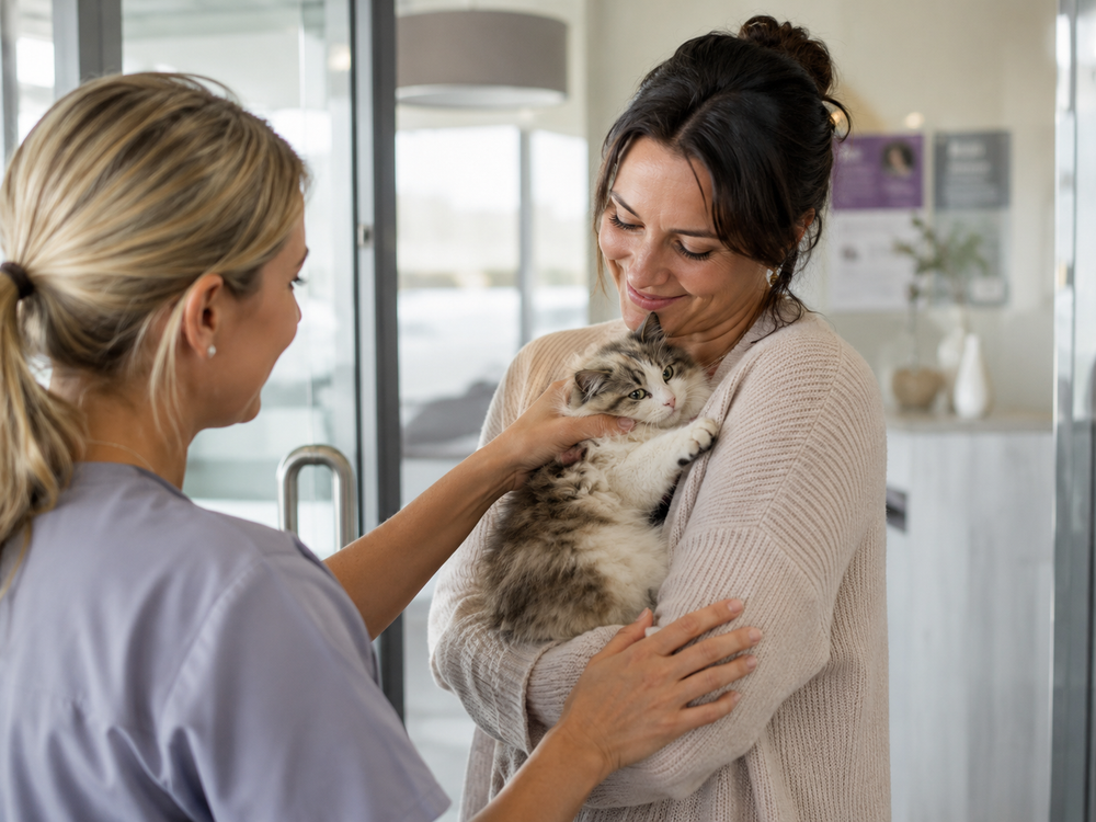 A meaningful everyday moment with a cat